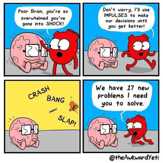 Heart and brain comics